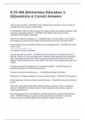 ILTS 305 &lpar;Elementary Education 1-6&rpar;Questions & Correct Answers
