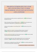 PHARMACOTHERAPEUTICS FOR ADVANCED PRACTICE NURSE PRESCRIBERS&period; EXAM 2025 QUESTIONS AND ANSWERS