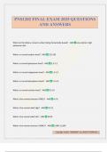 PNS1202 FINAL EXAM 2025 QUESTIONS AND ANSWERS