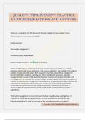 QUALITY IMPROVEMENT PRACTICE EXAM 2025 QUESTIONS AND ANSWERS