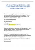 ATI RN MATERNAL NEWBORN A 2026  ACTUAL EXAM TEST GRADED A&plus; WITH  DETAILED RATIONALES 