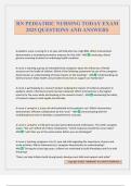 RN PEDIATRIC NURSING TODAY EXAM 2025 QUESTIONS AND ANSWERS