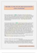 SHARK TANK EXAM 2025 QUESTIONS AND ANSWERS