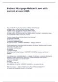 Federal Mortgage-Related Laws with correct answer 2025