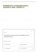 PHARMACIST LICENSURE EXAM 1 QUIZZES & ANS&comma; CORRECT&excl;&excl;