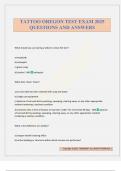 TATTOO OREGON TEST EXAM 2025 QUESTIONS AND ANSWERS