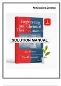 Solution Manual for Engineering and Chemical Thermodynamics&comma; 2nd Edition &ndash; Koretsky &vert; All 9 Chapters Covered