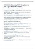 VA DPOR Tattooing&sol;PCT Regulations 2019 Questions & Answers