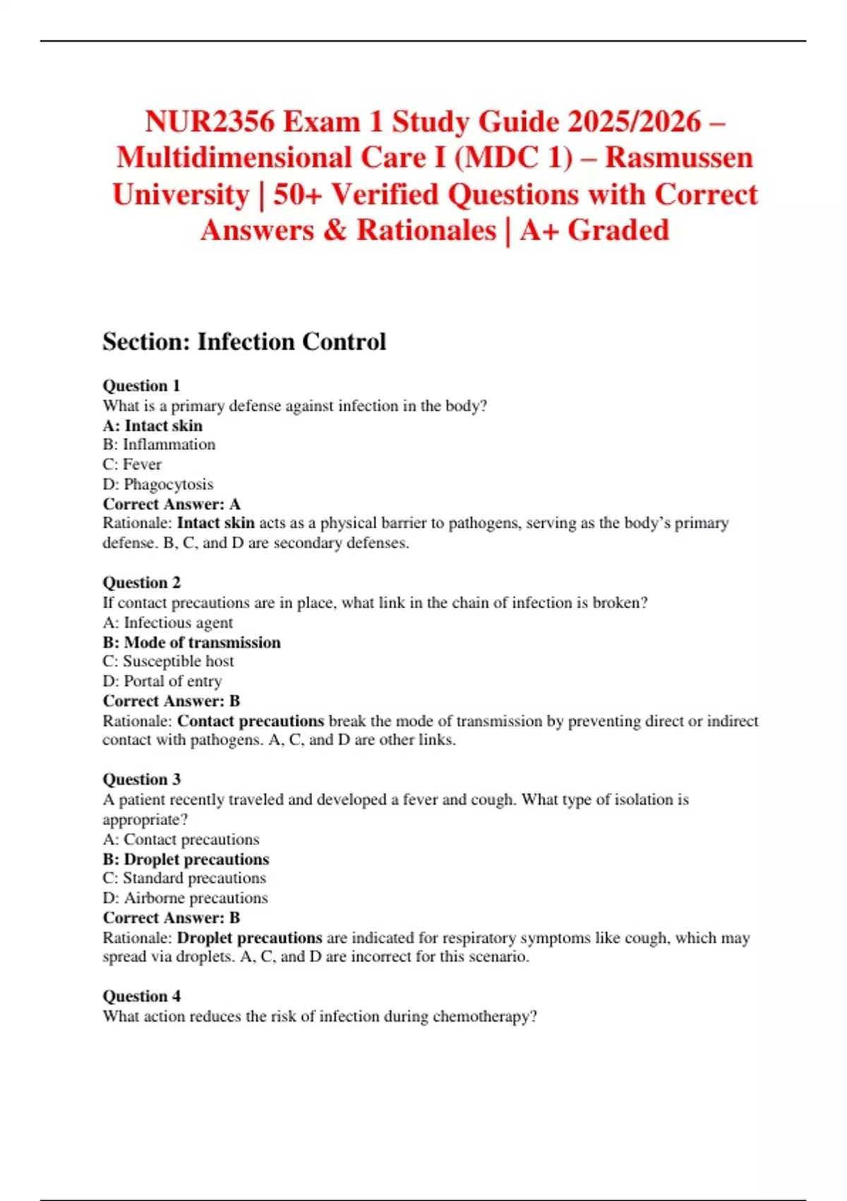 Nur2356 Exam 1 Study Guide 2025 2026 Multidimensional Care I Mdc 1