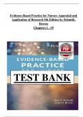 Test Bank For Evidence-Based Practice for Nurses&colon; Appraisal and Application of Research 5th Edition by Schmidt &comma;Brown 