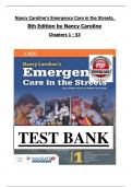 TEST BANK - Nancy Caroline&rsquo;s Emergency Care in the Streets&comma; 8th Edition by Nancy Caroline