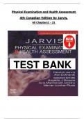 TEST BANK for Physical Examination And Health Assessment 4th Canadian Edition &lpar;Jarvis&comma;