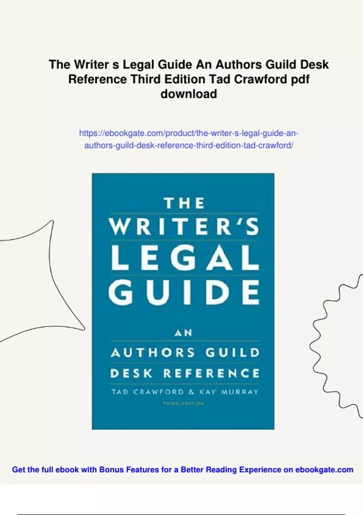 Summary The Writer s Legal Guide An Authors Guild Desk Reference Third ...