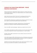 Contract Law Cases Exam 2025/2026 – Solved  Questions and Answers 