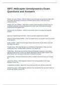 SIFT Helicopter Aerodynamics Exam Questions and Answers