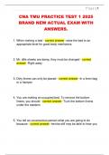 CNA TMU PRACTICE TEST 1 2025  BRAND NEW ACTUAL EXAM WITH  ANSWERS&period;