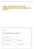 NSAA - NARCOTICS SAFETY AND AWARENESS ACT Q'S & A'S GRADED TO PASS&excl;&excl;