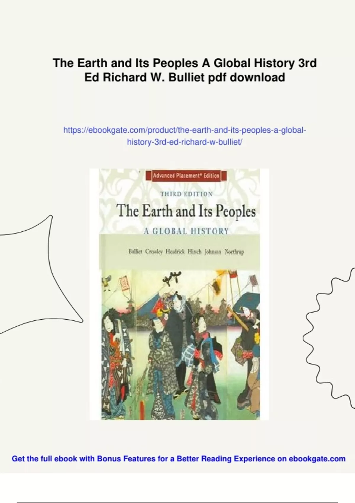 Summary The Earth and Its Peoples A Global History 3rd Ed Richard W ...