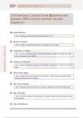 2-20 Insurance License Exam Questions and  Answers 100&percnt; Correct Answers Already  Graded A&plus;