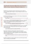 214 Florida Insurance Questions and Answers  100&percnt; Correct Answers Already Graded A&plus;