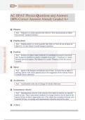 AC HPAT Physics Questions and Answers  100&percnt; Correct Answers Already Graded A&plus;