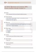 AC-HPAT Questions and Answers 100&percnt;  Correct Answers Already Graded A&plus; 