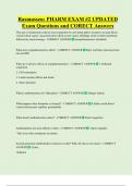 Rasmussen&colon; PHARM EXAM &num;2 UPDATED      Exam Questions and CORECT Answers