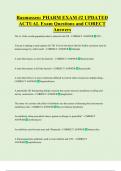 Rasmussen&colon; PHARM EXAM &num;2 UPDATED    ACTUAL Exam Questions and CORECT  Answers 