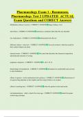 Pharmacology Exam 1 - Rasmussen&comma;  Pharmacology Test 2 UPDATED  ACTUAL  Exam Questions and CORECT Answers 