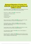 Rasmussen Dimensions of Nursing Test 2  UPDATED  ACTUAL Exam Questions and  CORECT Answers 