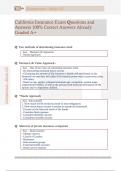 California Insurance Exam Questions and  Answers 100&percnt; Correct Answers Already  Graded A&plus; 