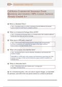 California Commercial Insurance Exam  Questions and Answers 100&percnt; Correct Answers  Already Graded A&plus;