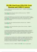 MN580  Bundled Exam Questions WITH  CORRECT Answers