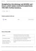 Straighterline Microbiology Lab BIO250L Lab 1 EXAM LATEST &lpar;2025&rpar; COMPLETE QUESTIONS With 100&percnt; Verified Solutions&comma;&period;