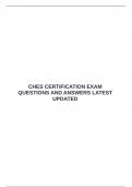 CHES CERTIFICATION EXAM QUESTIONS AND ANSWERS LATEST UPDATED