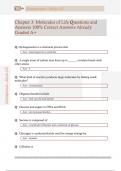 Chapter 3&colon; Molecules of Life Questions and  Answers 100&percnt; Correct Answers Already  Graded A&plus;