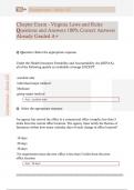 Chapter Exam - Virginia Laws and Rules  Questions and Answers 100&percnt; Correct Answers  Already Graded A&plus;