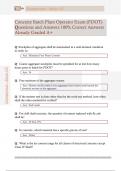 Concrete Batch Plant Operator Exam &lpar;FDOT&rpar;  Questions and Answers 100&percnt; Correct Answers  Already Graded A&plus; 