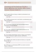 Counseling and Psychotherapy EXAM 4  Review Questions and Answers 100&percnt; Correct  Answers Already Graded A&plus; 