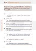 Edexcel A-level Economics Paper 2 Questions  and Answers 100&percnt; Correct Answers Already  Graded A&plus; 