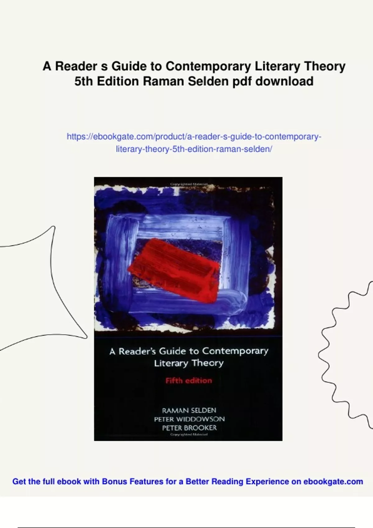 Summary A Reader s Guide to Contemporary Literary Theory 5th Edition ...