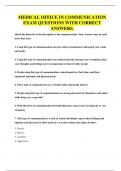 MEDICAL OFFICE IN COMMUNICATION EXAM QUESTIONS WITH CORRECT ANSWERS&period;