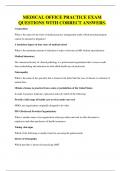 MEDICAL OFFICE PRACTICE EXAM QUESTIONS WITH CORRECT ANSWERS&period;