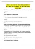 MEDICAL OFFICE PROCEDURE EXAM REVIEW QUESTIONS WITH CORRECT ANSWERS&period;