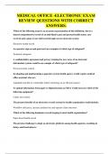 MEDICAL OFFICE -ELECTRONIC EXAM REVIEW QUESTIONS WITH CORRECT ANSWERS&period;