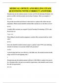 MEDICAL OFFICE AND BILLING EXAM QUESTIONS WITH CORRECT ANSWERS&period;