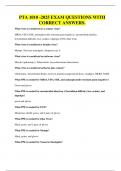 PTA 1010 -2025 EXAM QUESTIONS WITH CORRECT ANSWERS&period;