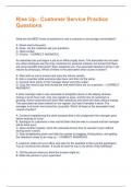 Rise Up - Customer Service Practice Questions And Correct Answers &vert;100&percnt; Verified &vert;Guaranteed Success &vert; 2025 update