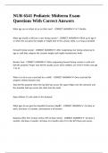 NUR 6541 Pediatric Midterm Exam Questions With Correct Answers&period;