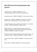 Bio 1201 Exam 1 &lpar;LiCata&rpar; questions with answers